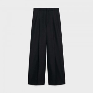 Black Celine TAILLAT IN WOOL GABARDINE AND MOHAIR Pants | CL-592739