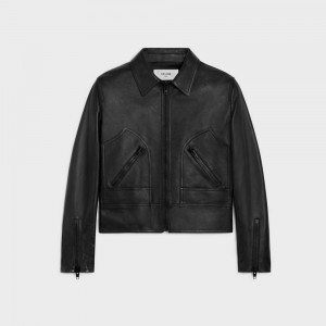 Black Celine wiltern blouson in soft Leather | CL-592612