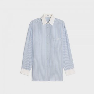 CRAIE/BLEU Celine oversized in striped silk Shirts | CL-592826