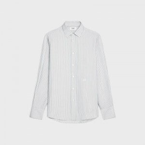 CRAIE/QUARTZ/GRIS Celine loose carnaby in striped silk Shirts | CL-592172