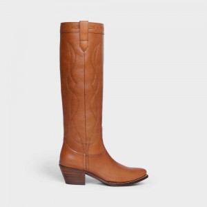 Honey Celine High Western in Calfskin Boots | CL-592514