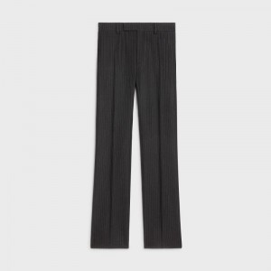 NOIR/CRAIE Celine FLARED CROPPED IN STRIPED FLANNEL Trousers | CL-592012