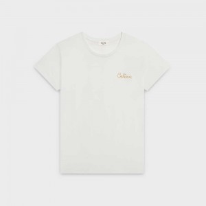 Off White Celine embroidered in cotton T-shirts | CL-592788