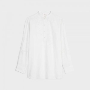 Off White Celine embroidered tunic in COTTON LINEN Shirts | CL-592832