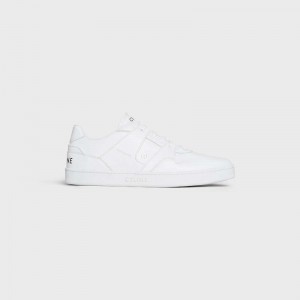 Optic White Celine C04 TRAINER LOW LACE-UP in CALFSKIN Sneakers | CL-591906