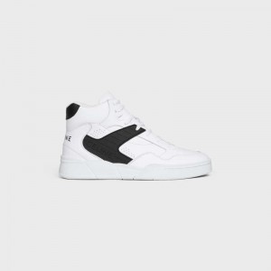 Optic White / Black Celine C06 HIGH in CALFSKIN Sneakers | CL-591909