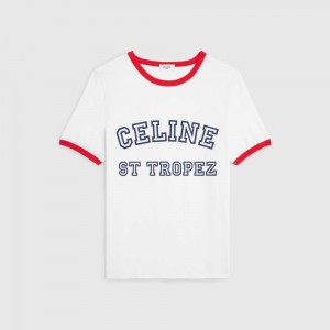 White/Red/Blue Celine St Tropez 70 s in cotton jersey T-shirts | CL-592781