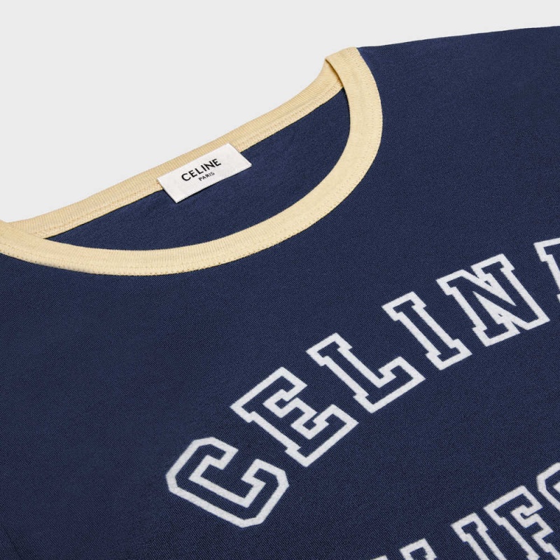 BLEU NUIT / LEMON PIE / OFF WH Celine california 70 s in cotton jersey T-shirts | CL-592775