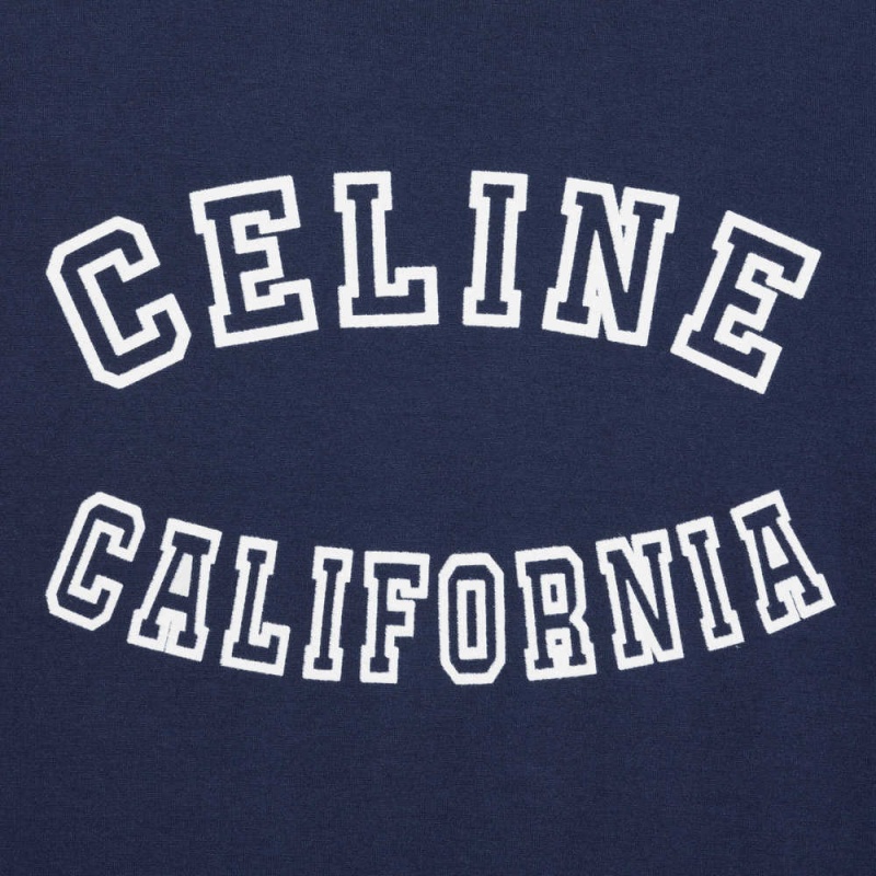 BLEU NUIT / LEMON PIE / OFF WH Celine california 70 s in cotton jersey T-shirts | CL-592775