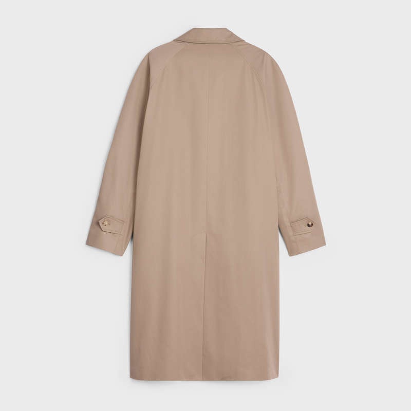 Beige Celine oversized mac in technical cotton Coats | CL-591974