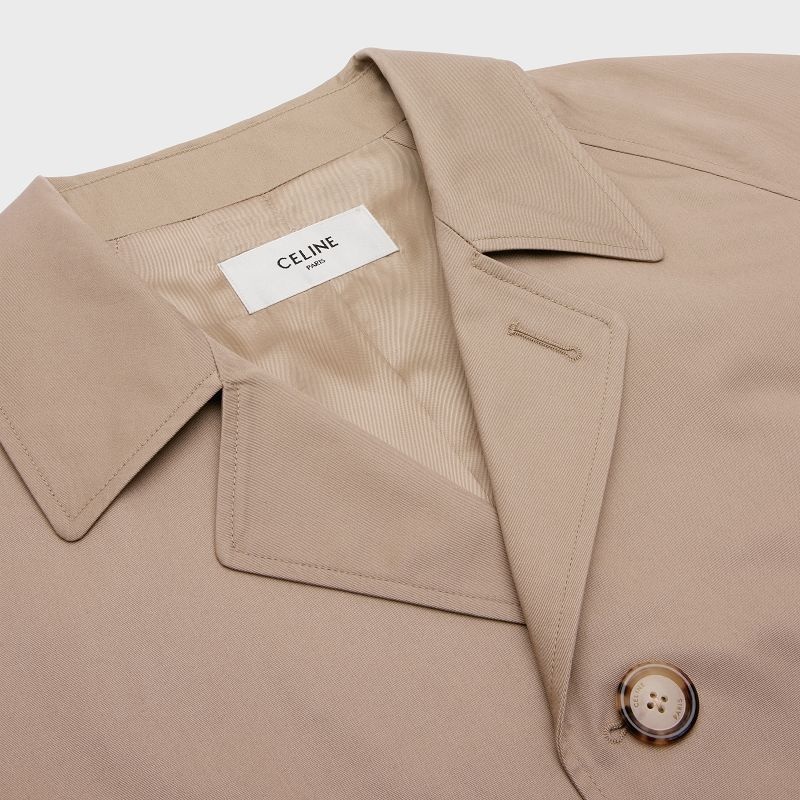 Beige Celine oversized mac in technical cotton Coats | CL-591974