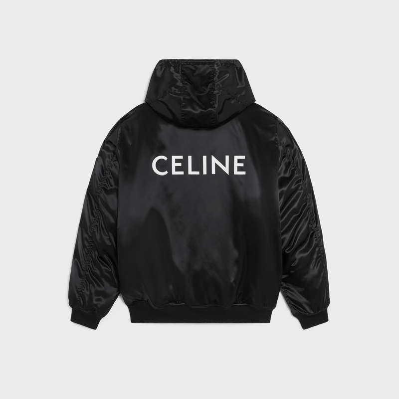 Black Celine BOMBER IN SATIN-FINISH NYLON Blousons | CL-591956