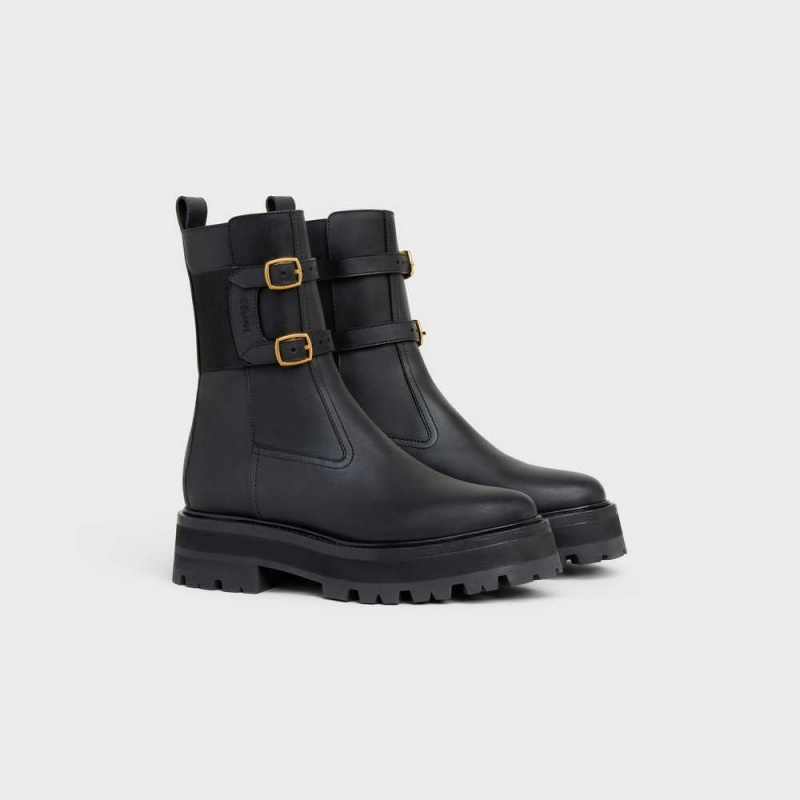 Black Celine BULKY BUCKLED MEDIUM in Calfskin Boots | CL-592504