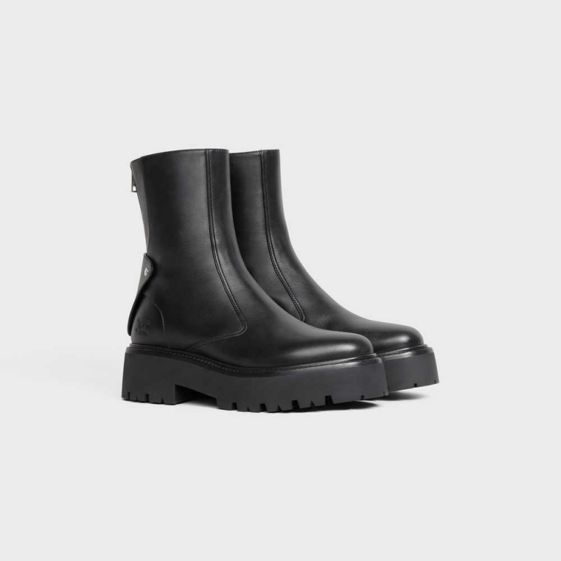 Black Celine BULKY WITH BACK ZIP AND TRIOMPHE in Calfskin Boots | CL-592506