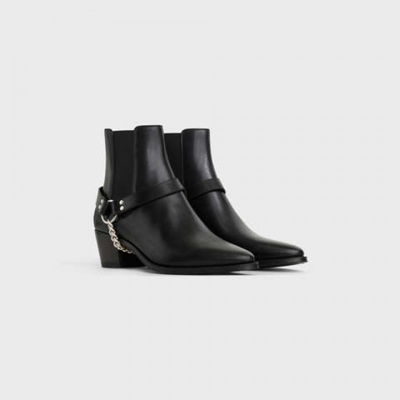 Black Celine CAMARGUE Biker chelsea in Calfskin Boots | CL-591866