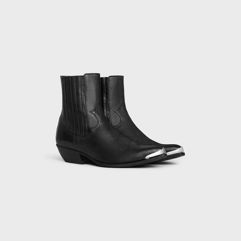 Black Celine CRUISER CHELSEA WITH METAL TOE in Calfskin Boots | CL-591874