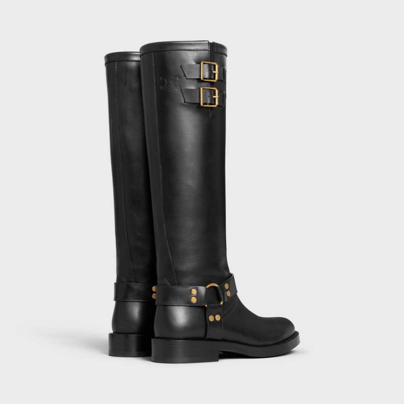 Black Celine HIGH BIKER in CALFSKIN - VEGETAL TANNING Boots | CL-592499