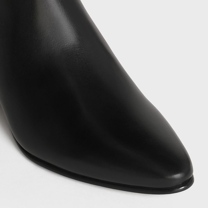 Black Celine Jacno Zipped in Shiny calfskin Boots | CL-591864