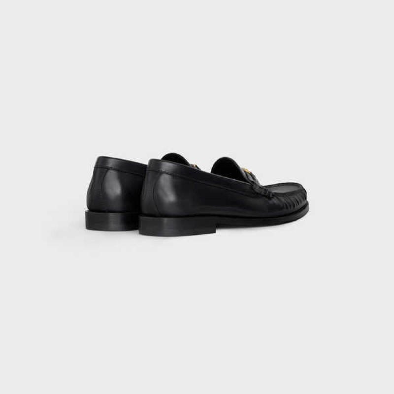 Black Celine LUCO TRIOMPHE in Polished Calfskin Loafers | CL-592526