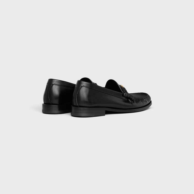 Black Celine LUCO Triomphe in POLISHED BULLSKIN Loafers | CL-591884