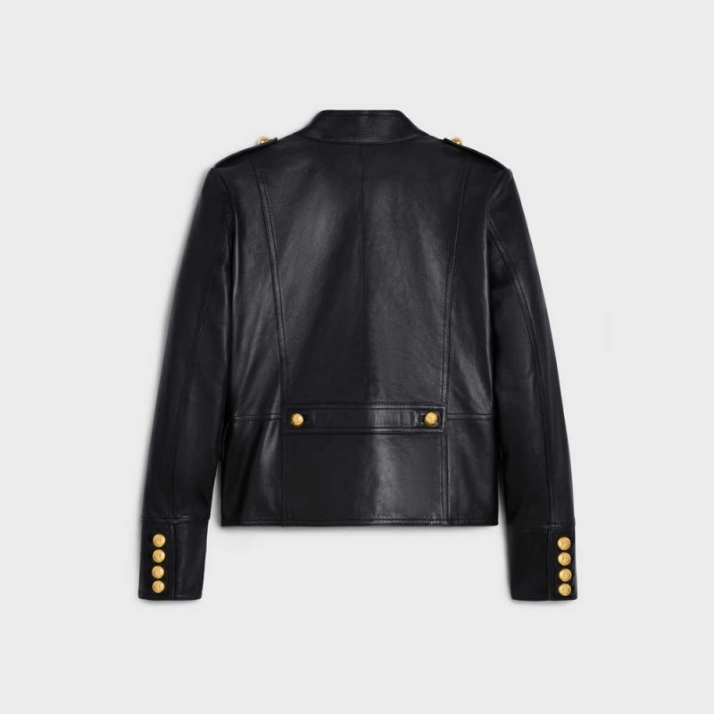 Black Celine Military blouson in soft Leather | CL-592613