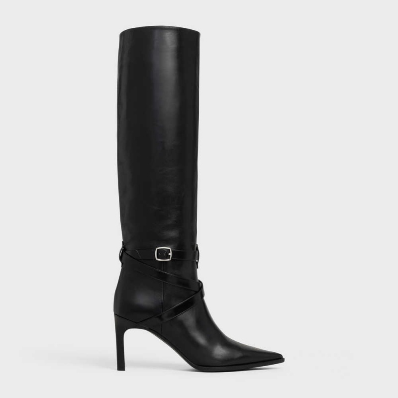 Black Celine Verneuil high in Calfskin Boots | CL-592518