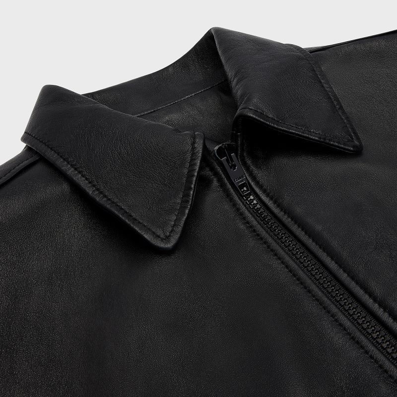 Black Celine aviator shearling blouson in soft Leather | CL-591927