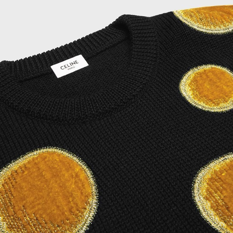 Black Celine crew neck in velvet wool Knitwear | CL-592089