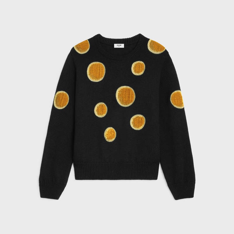 Black Celine crew neck in velvet wool Knitwear | CL-592089