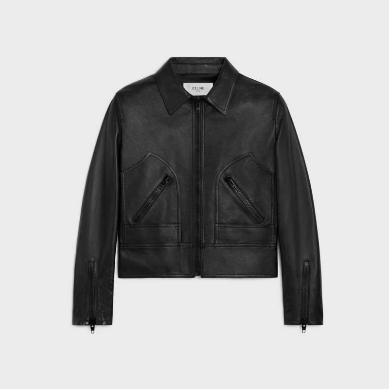 Black Celine wiltern blouson in soft Leather | CL-592612