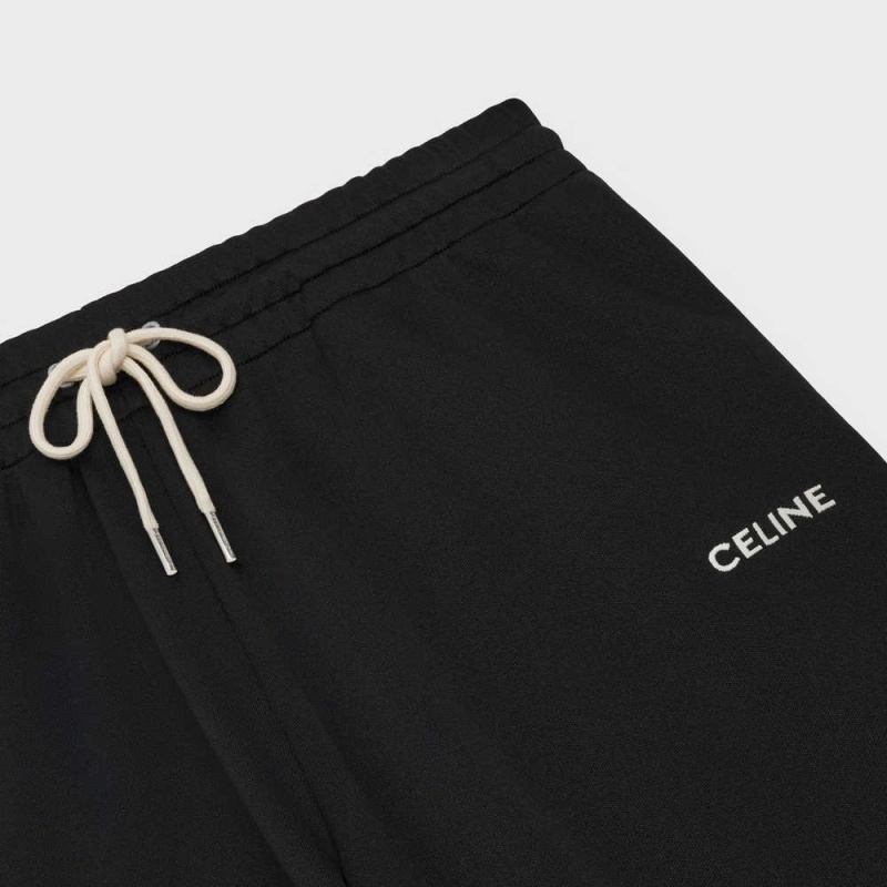 Black / white Celine DOUBLE-FACED JERSEY JOGGERS Shorts | CL-592751