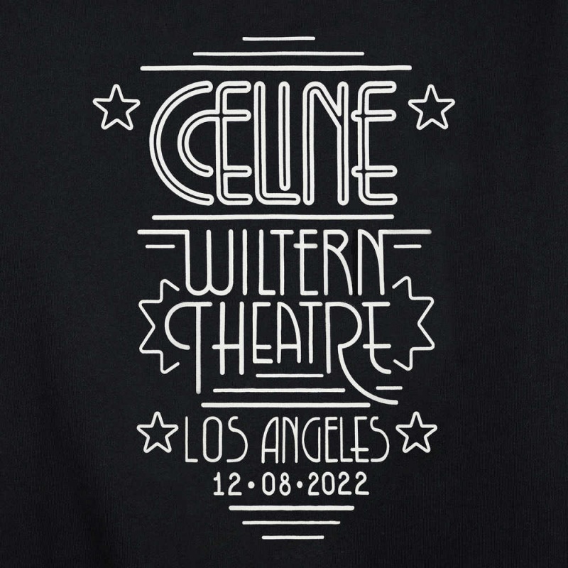 Black / white Celine wiltern hoodie in cotton fleece Sweatshirts | CL-592802