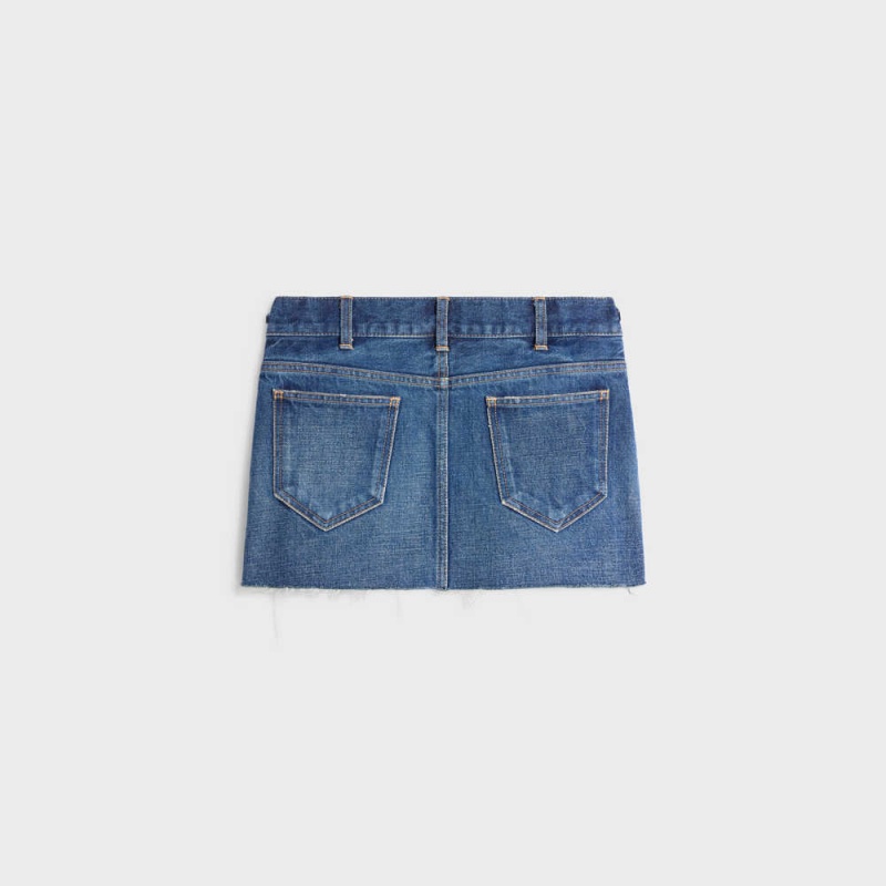 CLEAN DARK UNION WASH Celine mini in clean dark union wash denim Skirts | CL-592883