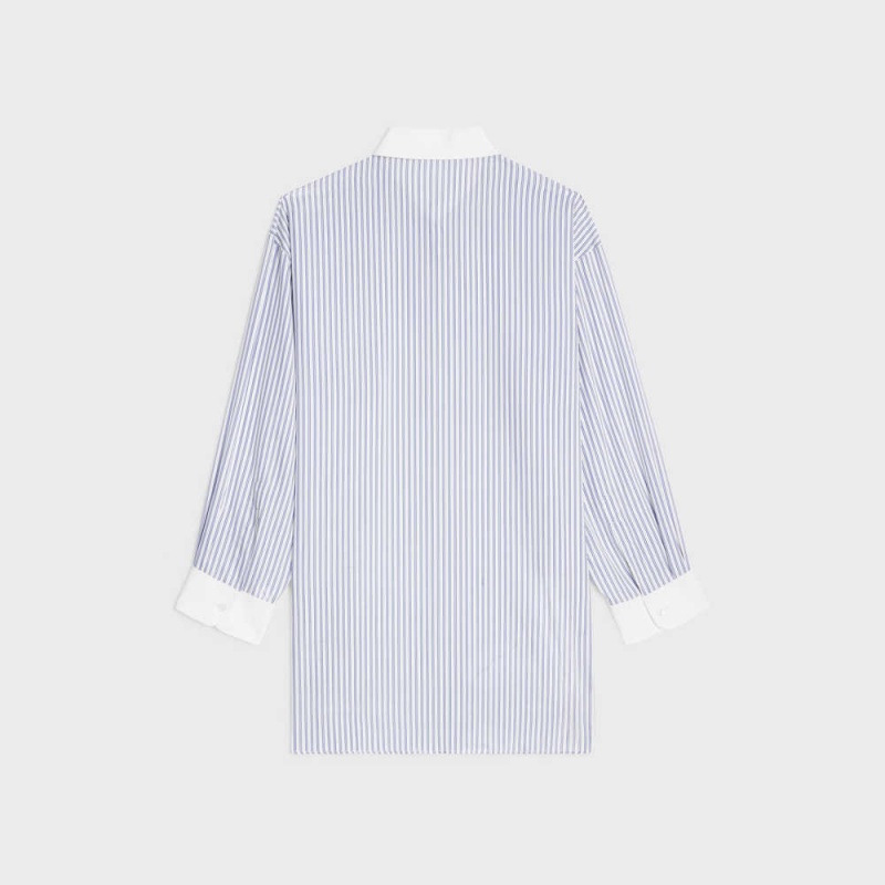 CRAIE/BLEU Celine oversized in striped silk Shirts | CL-592827