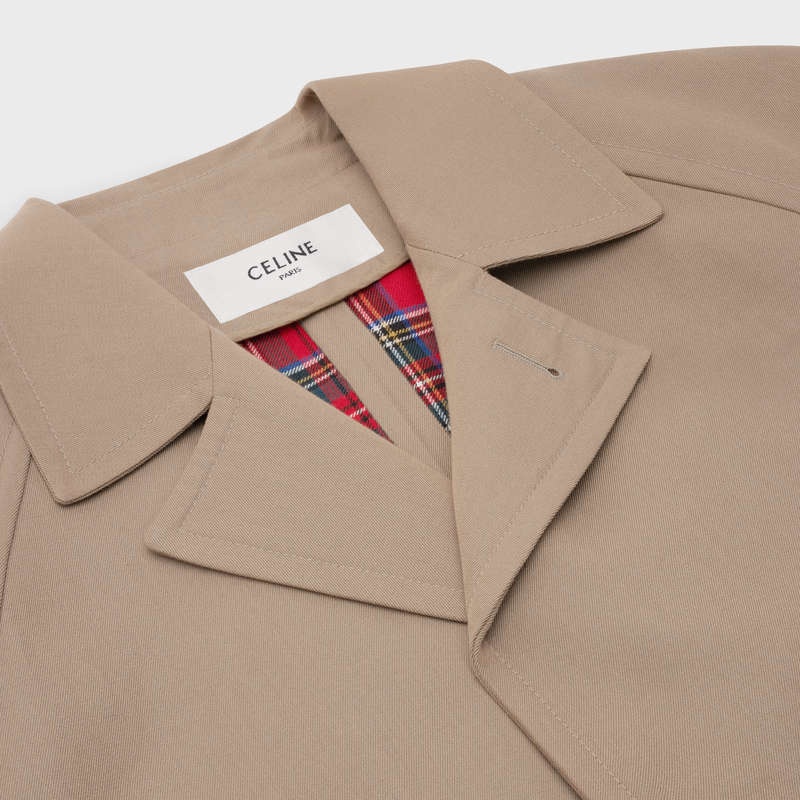 Camel Celine MAC 3-BUTTON IN WOOL AND COTTON Coats | CL-591975