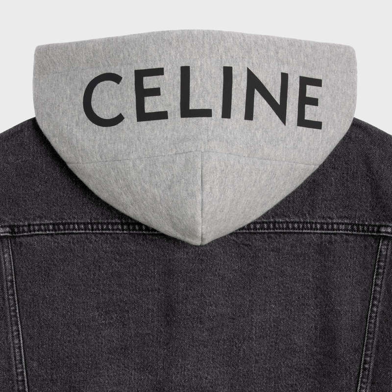 Charcoal Wash Celine trucker in charcoal wash denim Blousons | CL-591963