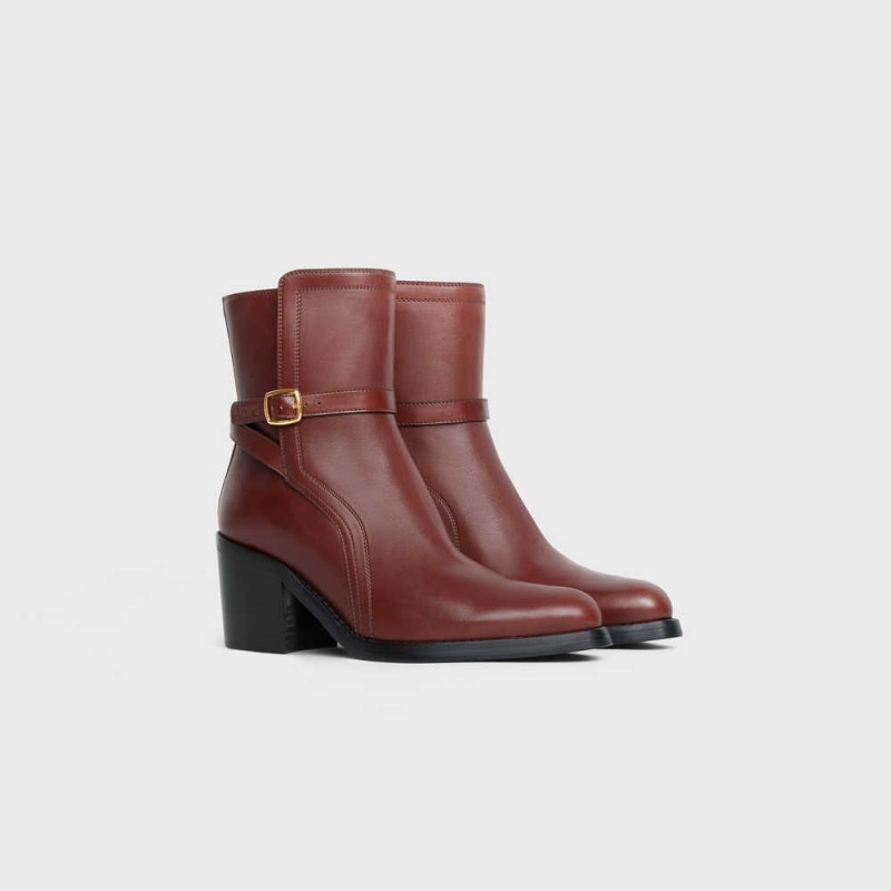 Dark Brown Celine CONDÉ JODHPUR in Calfskin Boots | CL-592495