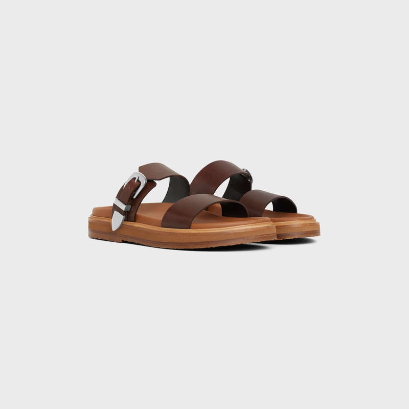 Dark Brown Celine TIPPI in CALFSKIN - VEGETAL TANNING Sandals | CL-591889