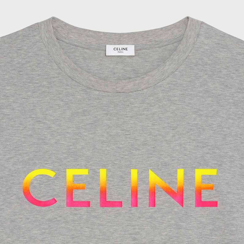 GREY MELANGE Celine LOOSE IN COTTON JERSEY T-shirts | CL-592136