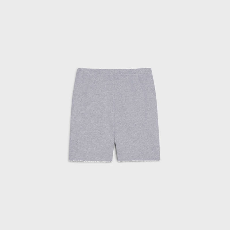 Grey/ Black Celine embroidered in cotton fleece Shorts | CL-592075