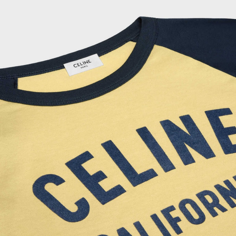 LEMON PIE / BLEU NUIT Celine california 70 s in cotton jersey T-shirts | CL-592811