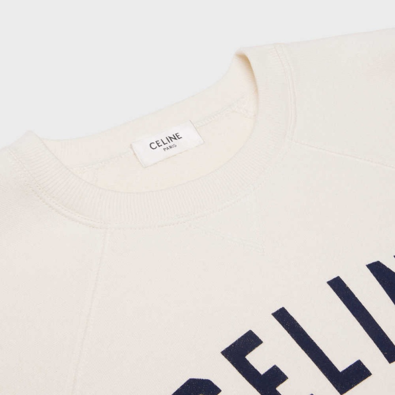 LIGHT IVORY / BLEU ANCRE Celine paris anchor in cashmere fleece Sweatshirts | CL-592801