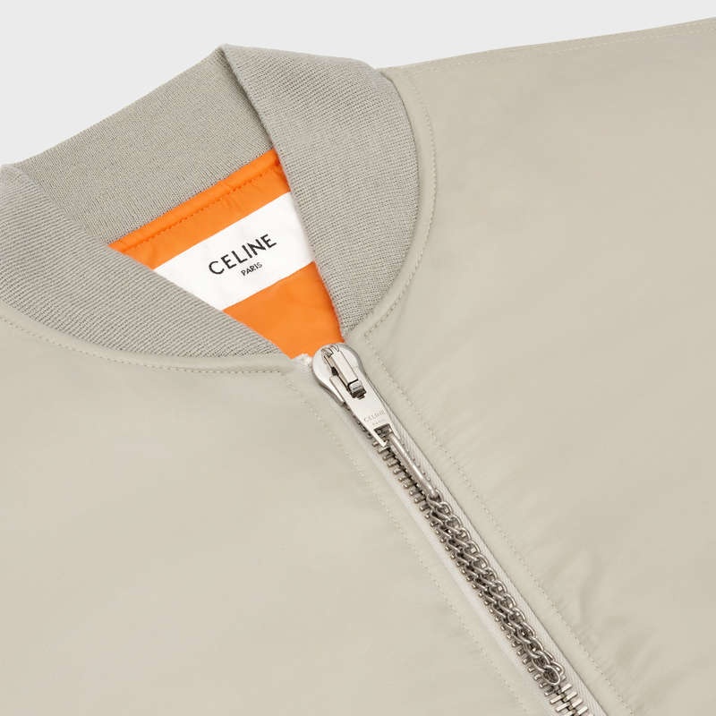 Light Grey Celine BOMBER IN NYLON TWILL Blousons | CL-591959