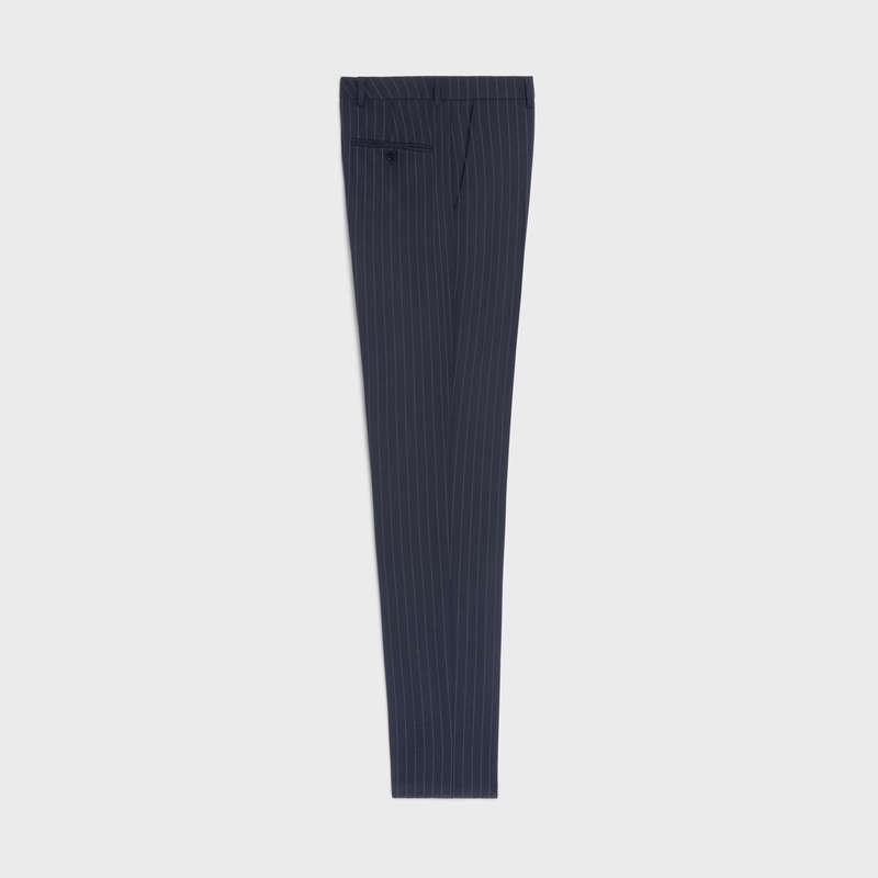 MARINE/CRAIE Celine classic in striped cashmere wool Trousers | CL-592025