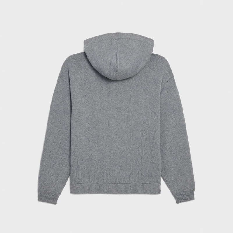 Medium grey Celine HOODED IN CASHMERE WOOL Sweatshirts | CL-592116