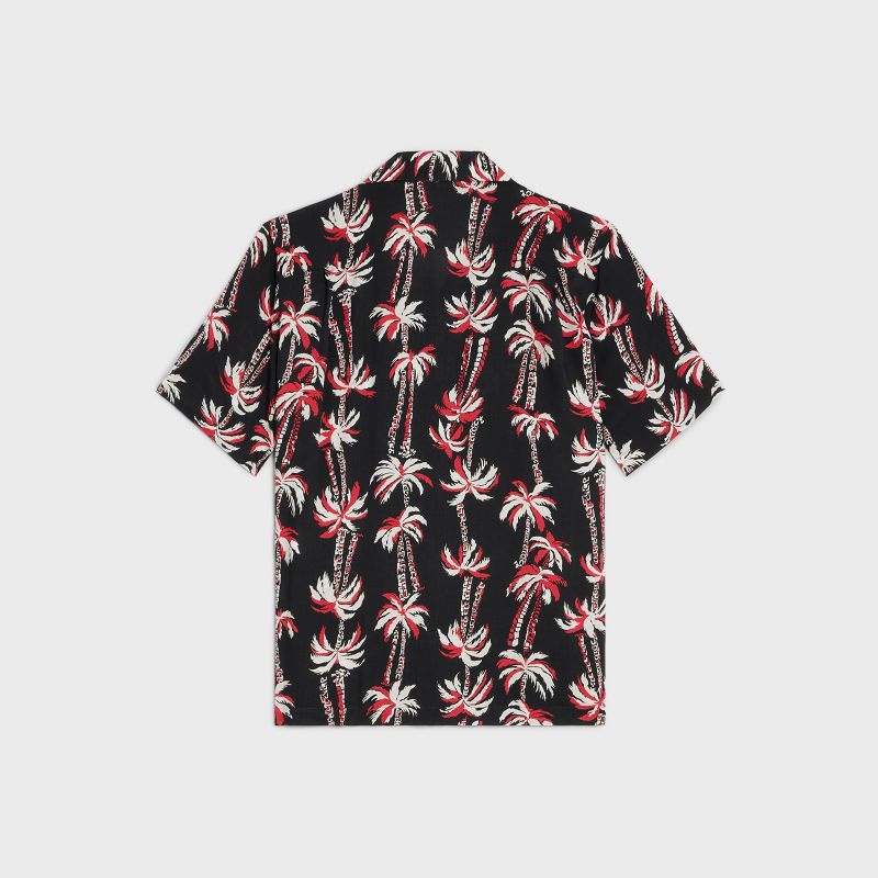 Noir/Ecru/Rouge Celine hawaiian in printed viscose Shirts | CL-592143