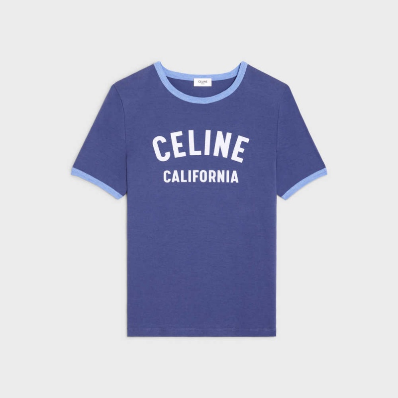 OBSCURE BLUE / LIGHT BLUE / CR Celine california 70 s in cotton jersey T-shirts | CL-592774