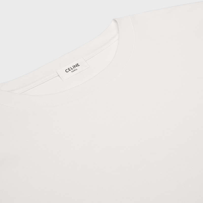 OFF WHITE / BLACK Celine loose triomphe in cotton jersey T-shirts | CL-592129