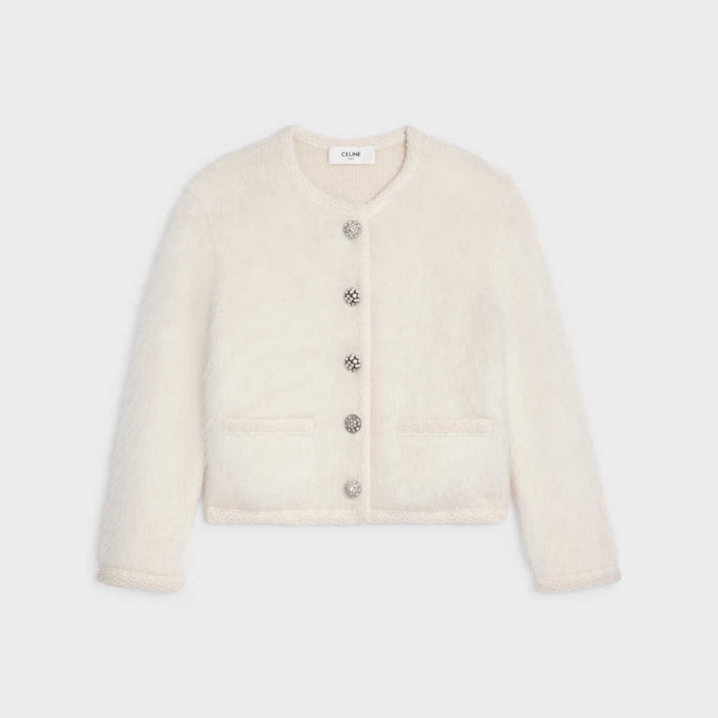 Off White Celine Cardigan in brushed mohair Knitwear | CL-592699