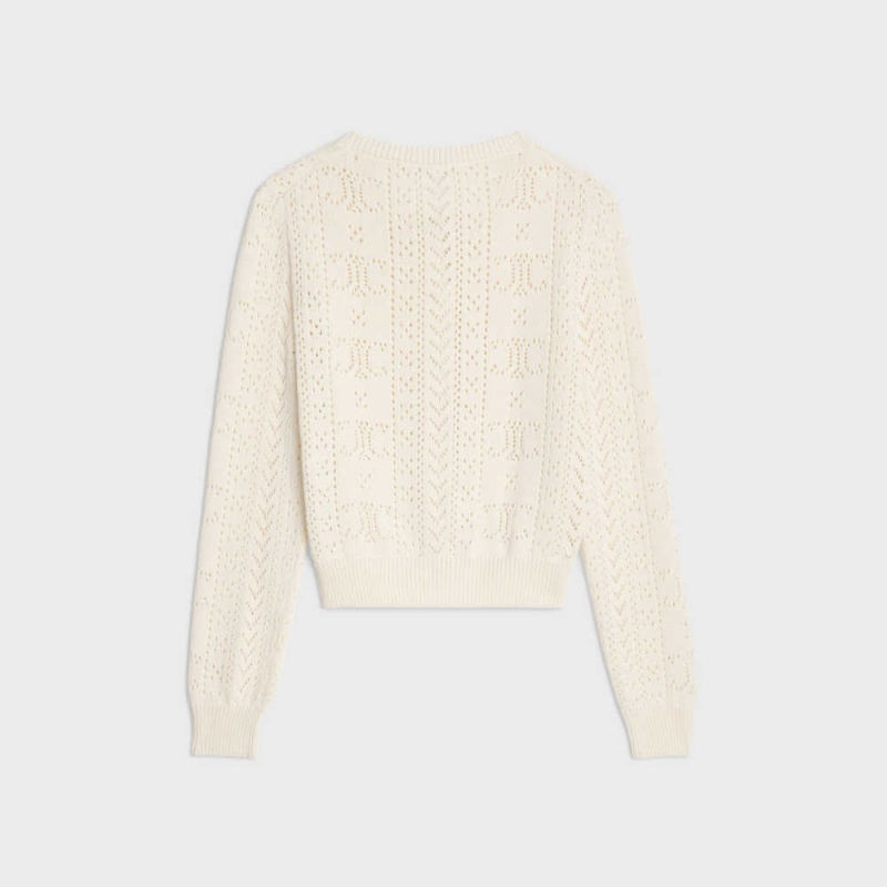 Off White Celine cardigan in triomphe cotton pointelle Knitwear | CL-592691